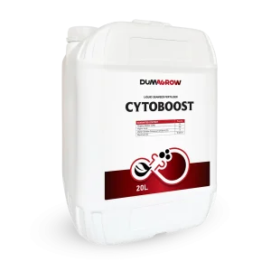 Cytoboost 20L liquid seaweed fertilizer with organic matter, alginic acid and potassium for plant growth.
