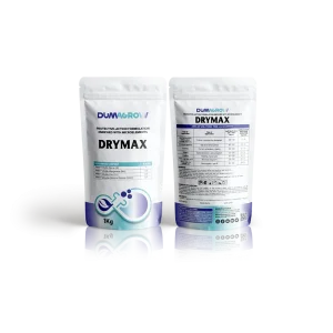 Drymax powdered protective-action fertilizer with boron, manganese, zinc and silicon for plant growth.