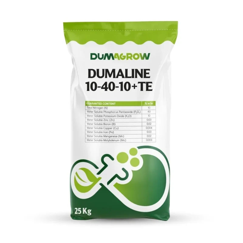 Dumaline 10-40-10+TE NPK dripping fertilizer with high phosphorus and essential micronutrients for flowering.