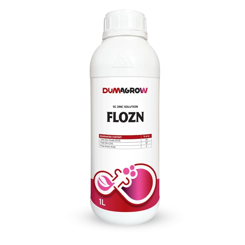 Flozn 1L SC zinc solution with zinc and free amino acids for flowering, fruit set and plant growth.
