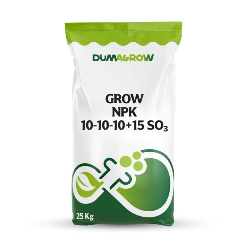 Grow NPK 10-10-10+15 SO₃ granule fertilizer with nitrogen, phosphorus, potassium and sulfur.