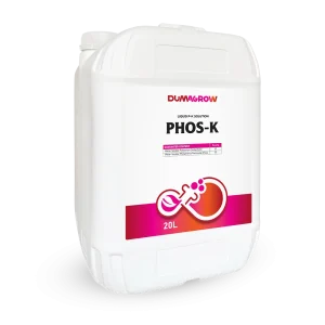 Phos-K 20L liquid P-K solution with phosphorus and potassium for flowering, root growth and fruit development.