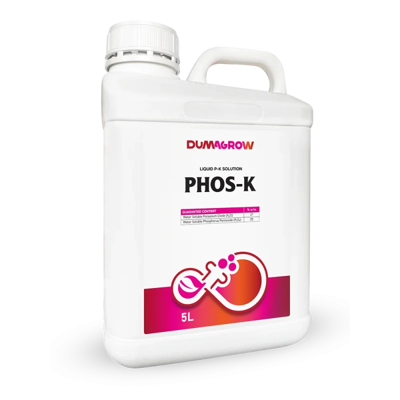 Phos-K 5L liquid P-K solution with phosphorus and potassium for flowering, root growth and fruit development.