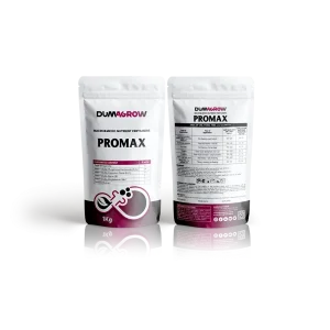 Promax powdered macro and micronutrient fertilizer with nitrogen, phosphorus, potassium, boron and molybdenum.