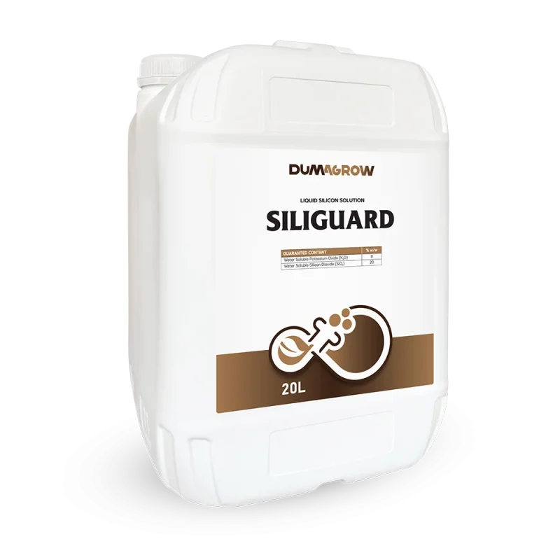 Siligaurd 20L liquid silicon solution with potassium and silicon for plant strength and stress tolerance.