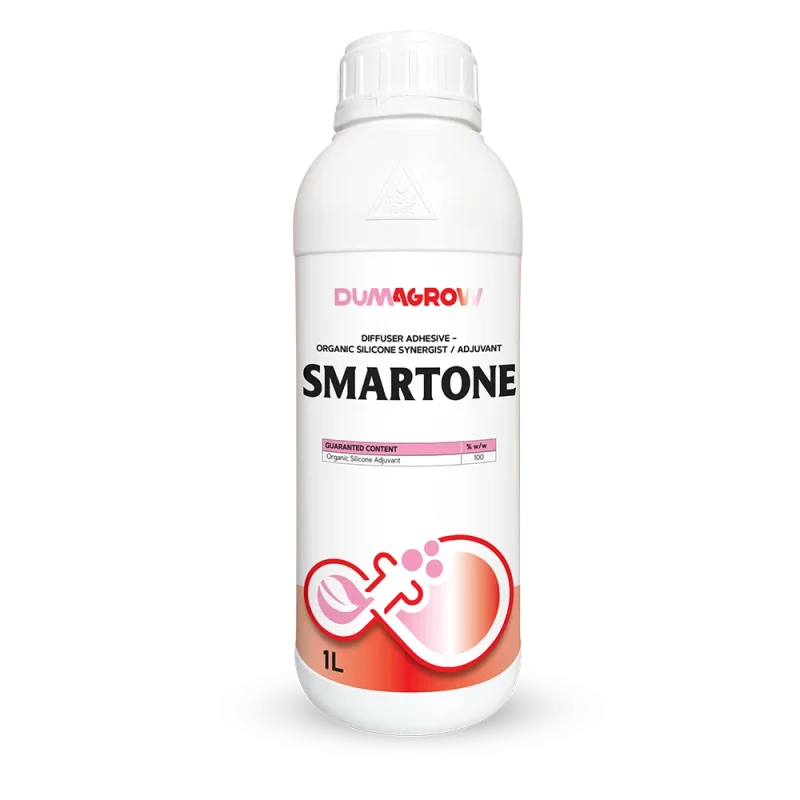 Smartone 1L organic silicone adjuvant for improved wetting, spreading and adhesion in foliar applications.