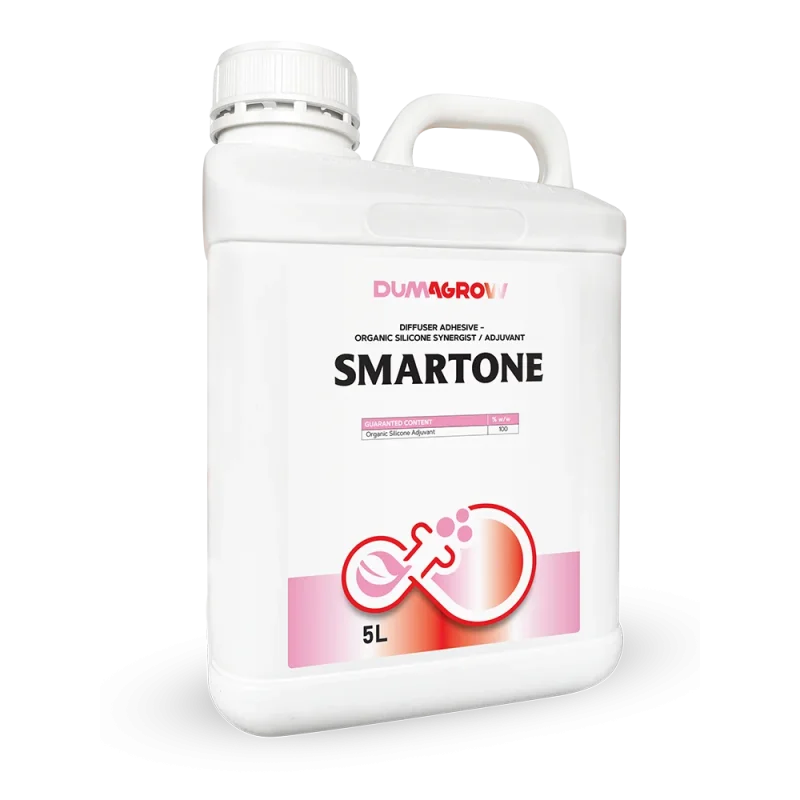 Smartone 5L organic silicone adjuvant for improved wetting, spreading and adhesion in foliar applications.