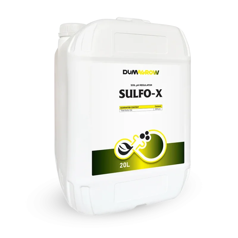 Sulfo-X 20L soil pH regulator with concentrated sulfur for soil and plant nutrient management.